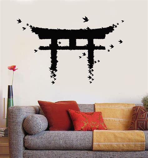 Vinyl Wall Decal Japan Gate Birds Japanese Art Asian Stickers Unique Gift (ig3880) | Japanese ...