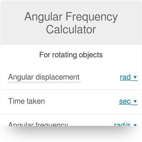 Angular Frequency Formula