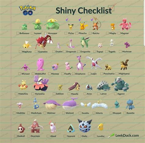 Shiny Checklist | Shiny pokemon, Pokemon, Pokemon pokedex