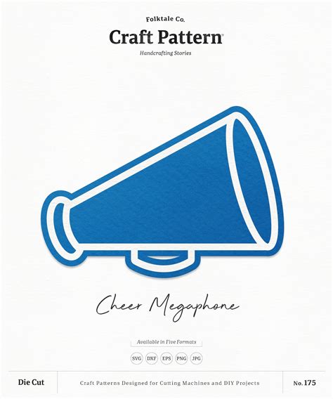 Cheer Megaphone SVG Craft Pattern, Megaphone SVG, Cheerleader SVG, Megaphone Clipart, Silhouette ...