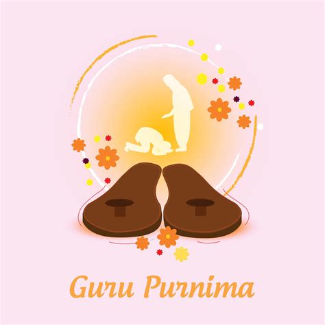 Poster of Guru Purnima with paduka. 2974698 Vector Art at Vecteezy