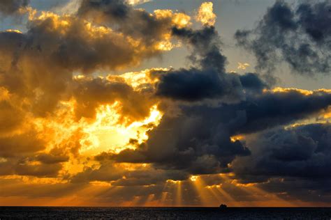 Cruise Ship Sailing Away At Sunset Near Aruba - Encircle Photos