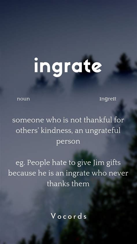 Ingrate | Interesting english words, English vocabulary words learning ...