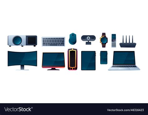 Technology gadgets set portable wireless Vector Image