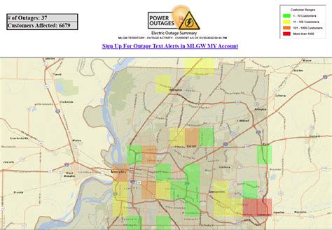 MLGW power outage map