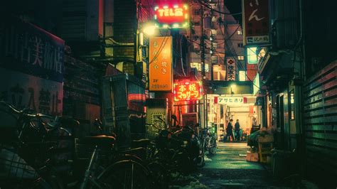 Wallpaper : 1920x1080 px, bicycle, Japanese, Neon Light, Tokyo 1920x1080 - goodfon - 1297791 ...