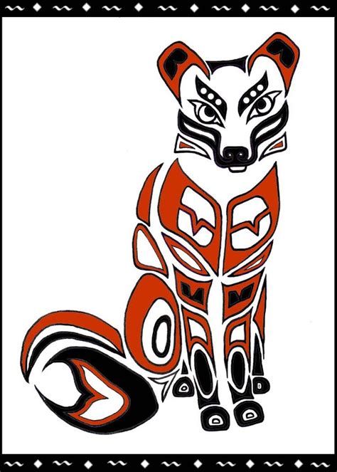 Foxy lady. | Native american art, Fox totem, American art