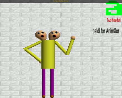 two headed baldi for Anim8or [3D Models]