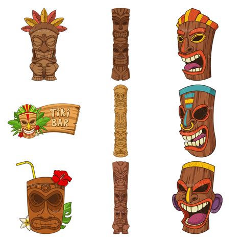 Tiki Vector Clipart Bundle - FriendlyStock