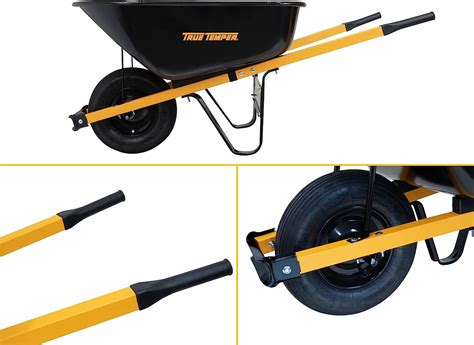 Buy True Temper R6STPTEC 6 Cu. Ft Tray Wheelbarrow with Steel Handles, Black Online at Lowest ...