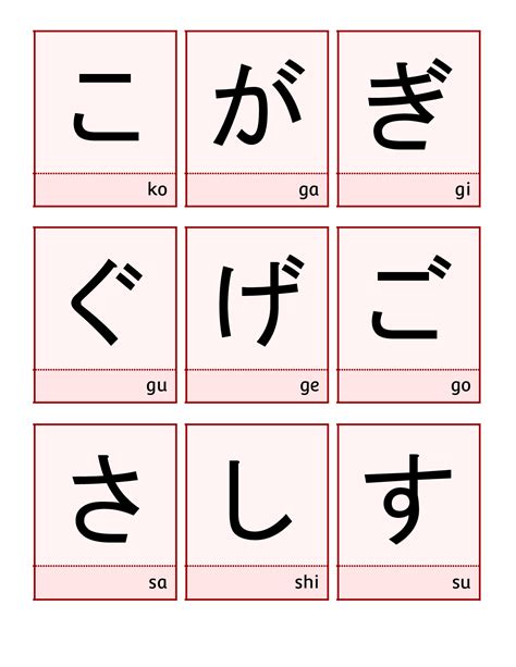 Free dakuon handakuon Hiragana chart download