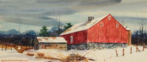 Red Barn Watercolor at PaintingValley.com | Explore collection of Red Barn Watercolor