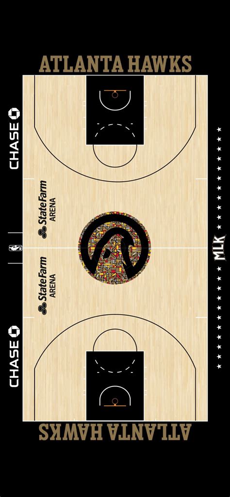 the basketball court with atlanta hawks on it