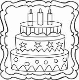 birthday cake Coloring Book  Easy And Fun Colouring sketch template