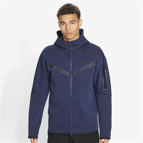 Nike Tech Fleece Full-zip Hoodie in Midnight Navy/Black (Blue) for Men - Lyst