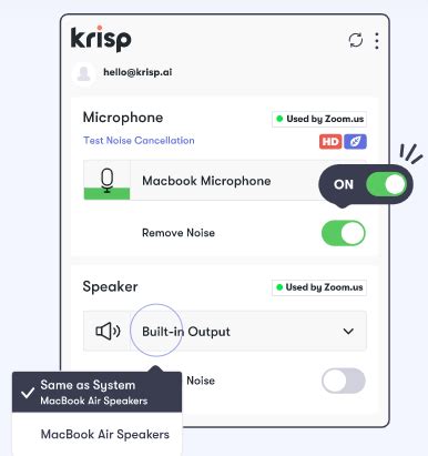 Download Krisp Noise Cancellation Software During In Call Conversation