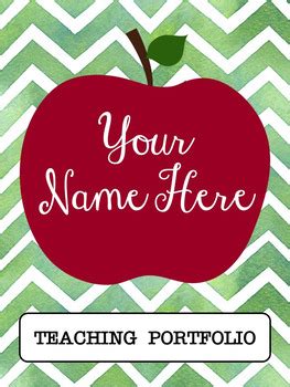 EDITABLE Teaching Portfolio Template (red apple) by Mrs Rouhier's Room