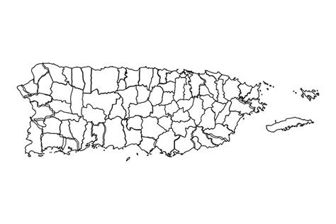 contorno bosquejo mapa de puerto rico con estados y ciudades 25844087 ...