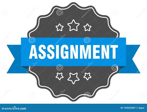 Assignment label stock vector. Illustration of badge - 194924987