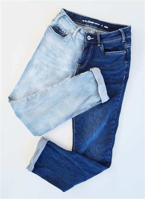 HOW TO Bleach Your Jeans | Two Tone one leg Fashion Trend FASHION DIY | Now thats Peachy