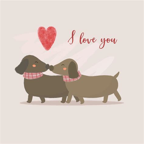 Dog cartoon Cute animals romantic couples in love 2915860 Vector Art at Vecteezy