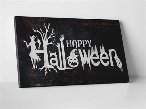 Halloween Wall Decor - Happy Halloween Canvas Wall Art | Halloween ...