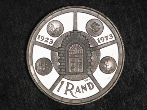 South African Coins 1 Rand Silver Commemorative coin of 1974, 50th ...