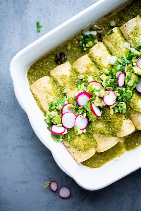 Enchiladas verdes veganas super rápidas