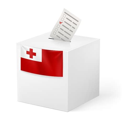 Premium Vector | Ballot box with voting paper Tonga