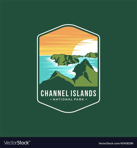 Logo patch emblem of channel islands Royalty Free Vector