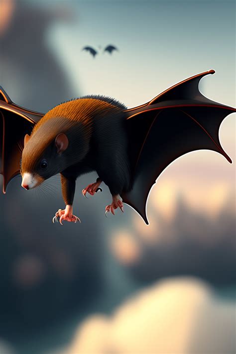 Lexica - A flying rat, looking like a bat, that has the wings of an ...