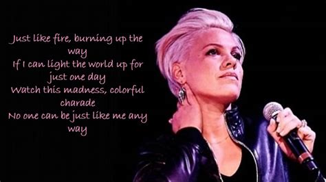 Pink - Just Like Fire [Karaoke Version with Lyrics] - YouTube