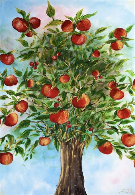 Apple Tree Painting in 2023 | Tree painting easy, Tree painting, Apple ...