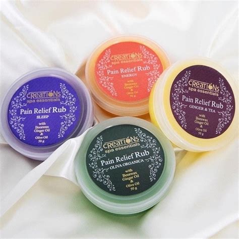 Creations Spa Essentials Massage and Pain Relief Rub 50g Available in Lavender, Olive, Ginger ...