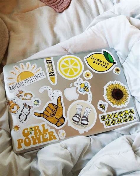 Pin on ℝ a n d o m | Yellow aesthetic, Computer sticker, Laptop stickers