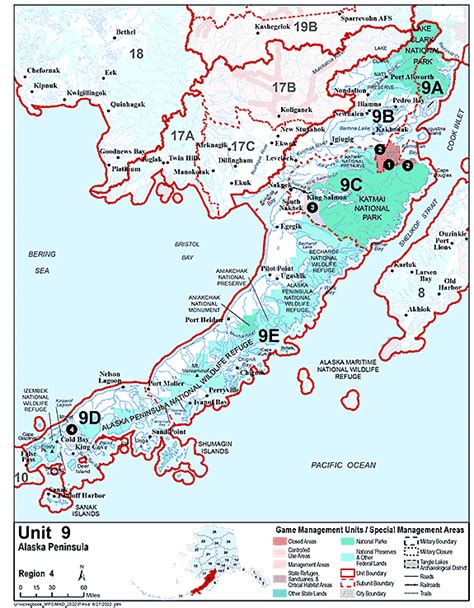 Map of Game Management Unit 9, Alaska Department of Fish and Game