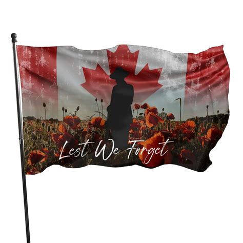 World War I Remembrance Day Flag, 3×5 FT Lest We Forget Flag Canada ...