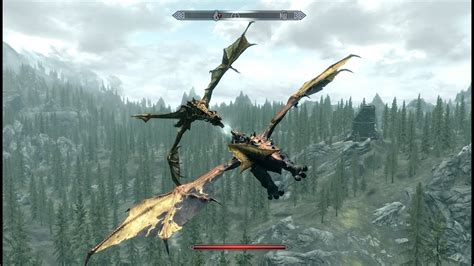 EPIC Dragon VS Dragon fight in Skyrim! - YouTube