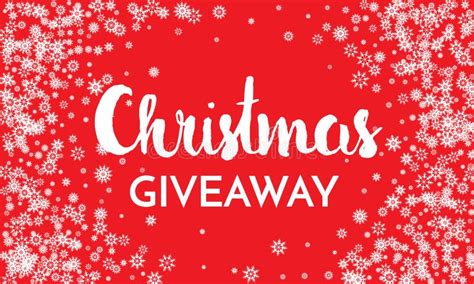 Christmas Giveaway - Banner Template. Christmas Giveaway Phrase On Red Background. Vector ...