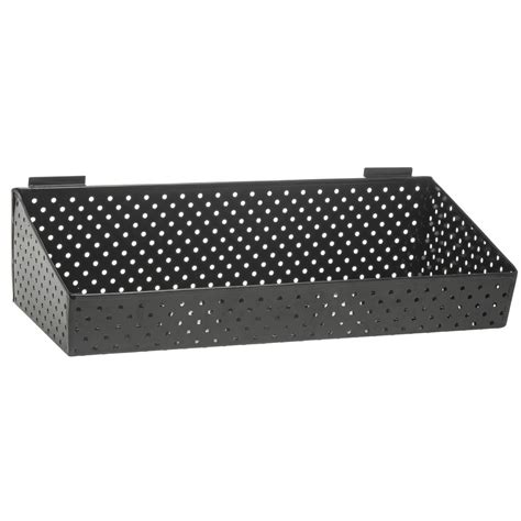 24 Inch Metal Slatwall Shelves, Black