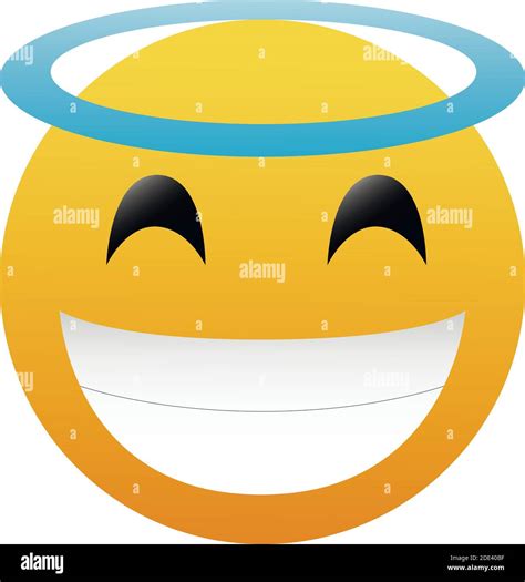 Smiling face with angel halo emoji emoticon Stock Vector Image & Art - Alamy