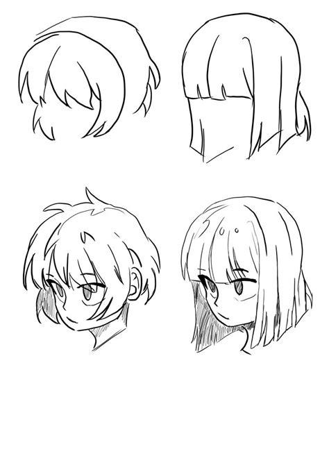 Short hair | Drawing hair tutorial, Hair sketch, Short hair drawing