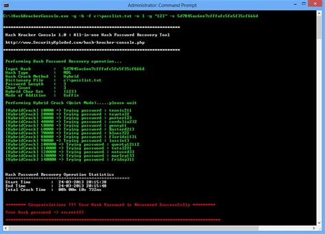 [Hash Kracker Console] Tool to find out the password from the Hash