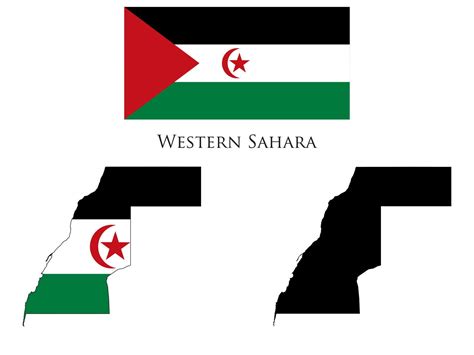 Western Sahara flag and map illustration vector 21222949 Vector Art at Vecteezy