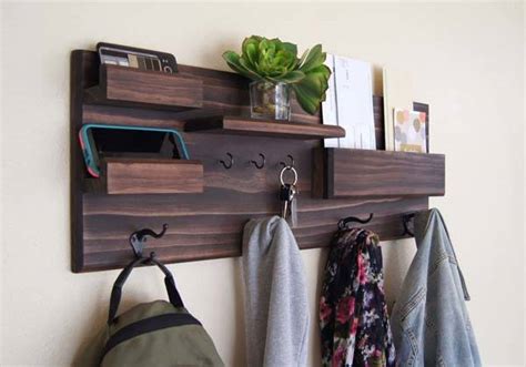 The Handmade Entryway Wall Organizer with Coat and Key Hooks | Gadgetsin