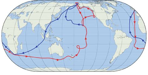 1 A map showing the route of the Resolution and Discovery during the... | Download Scientific ...