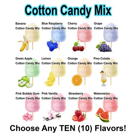 10 COTTON CANDY FLAVOR mix SUGAR FLAVORING FLOSSINE Fairy Floss ...