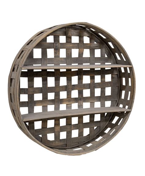 Col House Designs - Retail| Basket Weave Two-Level Round Wall Shelf