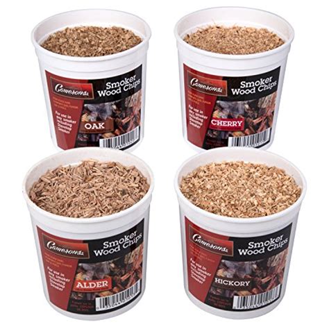 Oak, Cherry, Hickory, and Alder Wood Smoking Chips- 4 Pints - Wood Smoker Shavings Value Pack ...