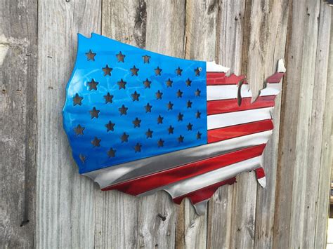 USA Map as an American Flag metal art - Advanced Metal Art